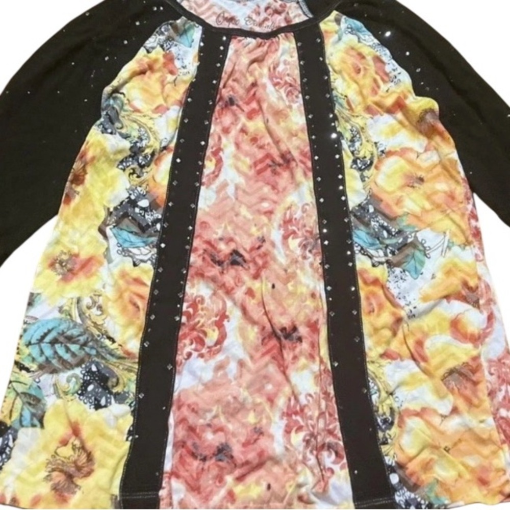 Onque Casuals ~ Women’s ~ Top ~ Large ~ Blouse ~ Rhinestones